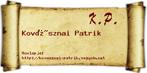 Kovásznai Patrik névjegykártya