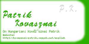 patrik kovasznai business card